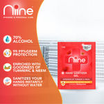 Buy Niine Gel based Hand Sanitizer Sachet with Goodness of Neem and Turmeric, 70% Alcohol , 1 ml Sachet (Pack of 500) - Purplle