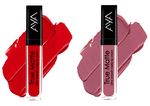 Buy AYA Combo Pack of True Matte Ultra Smooth Matte Lipgloss Lip Cream, 02 Red (6 ml) and 06 Pink Nude (6 ml) - Purplle