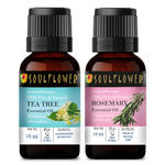 Buy Soulflower Tea Tree Essential Oil (15ml) and Rosemary Essential Oil (15ml) Pack of 2 - Purplle