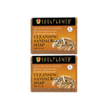 Buy Soulflower Cleansing Sandalwood Soap for radiant & glowing skin, 100% Pure and Natural (150g each) Pack of 2 - Purplle