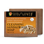 Buy Soulflower Cleansing Sandalwood Soap for radiant & glowing skin, 100% Pure and Natural (150g each) Pack of 2 - Purplle