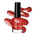 Buy NY Bae Nail Lacquer, Glitter | Shimmer Paint | Chip Resistant Polish | Highly Pigmented | Red - Carnegie Moonlight 26 (6 ml) - Purplle