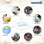 Buy Newnik Disposable Earloop Face Masks Germ Dust Protection Three Layer Non-Woven Fabric Disposable Surgical Face Masks/Surgical Masks/Mouth Masks/Dust Mask 3Ply -100 Pcs (Blue) - Purplle