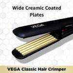 Buy VEGA Classic Hair Crimper With Quick Heat Up & Ceramic Coated Plates, (VHCR-01), Black - Purplle