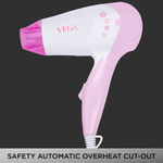 Buy VEGA Insta Glam 1000 Hair Dryer (VHDH-20), White and Pink - Purplle