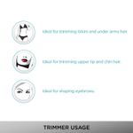 Buy VEGA Silk Touch Eyebrow, Underarms & Bikini Trimmer for Women, (VHBT-01) - Purplle