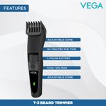 Buy VEGA T-3 Beard trimmer - Quick Charge, Corded/Cordless & USB Charging, (VHTH-19),Black - Purplle