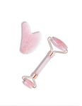 Buy Gorgio 2 In 1 Face Roller And Gua Sha Board Made Of Authentic Rose Quartz, Facial Massager, Jade Roller Alternative, Anti-Aging Facial Massage Gift Set - Purplle