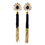 Buy Crunchy Fashion Golden & Black Long Drop & Dangle Earrings - Purplle