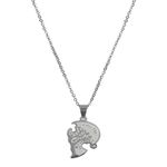 Buy Crunchy Fashion Heart Shaped Couple Pendant Necklace - Purplle