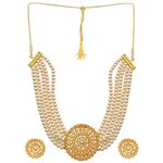 Buy Crunchy Fashion White Pearl Choker Necklace Earrings Set - Purplle