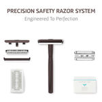 Buy Bombay Shaving Company Silver Metal Precision Safety Razor | 5 Feather Blades Free | Stainless Steel 400 gm - Purplle