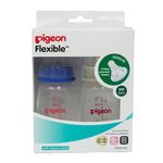 Buy Pigeon Peristaltic Nursing Bottle Twin Pack Kpp (120 ml) (Blue & White) Nipple S - Purplle