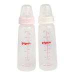 Buy Pigeon Peristaltic Nursing Bottle Twin Pack Kpp (240 ml) (Pink & White) Nipple L - Purplle