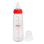 Buy Pigeon Glass Feeding Bottle (240 ml) Red With Add Nipple L - Purplle