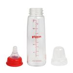 Buy Pigeon Glass Feeding Bottle (240 ml) Red With Add Nipple L - Purplle