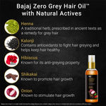 Buy Bajaj Zero Grey Hair Oil™ Enriched with Onion, Helps Fight Greying of Hair Naturally, with Expert Root Applicator (100 ml) - Purplle