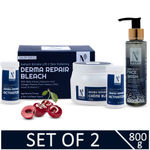 Buy NutriGlow Advanced Organics Derma Repair Bleach Cream (700 gm) & Face Wash (100 ml) For Instant Wrinkle Lift & Skin Polishing - Purplle