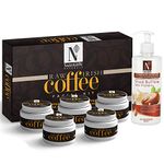 Buy NutriGlow NATURAL'S Raw Irish Coffee Facial Kit (260gm) With Shea Butter Body Lotion (500ml) For Natural Glowing - Purplle