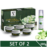 Buy NutriGlow NATURAL'S Aloe Vera & Cucumber Facial Kit (260 gm) & Green Apple Toner (120 ml) For Skin Tone Correction - Purplle