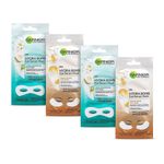 Buy Garnier Eye Serum Masks Combo - Pack of 4 - 2 Hydra Bomb Orange Eye Masks + 2 Hydra Bomb Coconut Water Cooling Eye Serum Mask (Blue) - Purplle