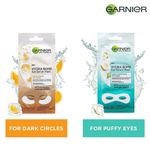 Buy Garnier Eye Serum Masks Combo - Pack of 4 - 2 Hydra Bomb Orange Eye Masks + 2 Hydra Bomb Coconut Water Cooling Eye Serum Mask (Blue) - Purplle