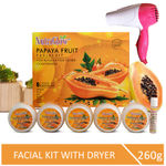 Buy NutriGlow Papaya Fruit Facial Kit For Blemish Free Fairer Complexion (260 gm) With Pink Hair Dryer - Purplle