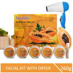 Buy NutriGlow Papaya Fruit Facial Kit For Blemish Free Fairer Complexion (260 gm) With Blue Hair Dryer - Purplle