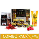 Buy NutriGlow Gold Kesar Facial Kit (260 gm)/ Bleach Cream (43 gm) and Advanced Organics Sun Screen SPF 50 (100 ml) - Purplle