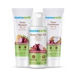 Buy Mamaearth Onion Hair Oil (25 ml) + Onion Shampoo (25 ml) + Onion Conditioner (25 ml) - Purplle