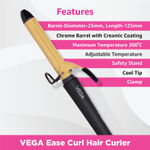 Buy VEGA VHCH-02 Ease Curl Hair Curler, 25mm Barrel - Purplle