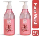 Buy NutriGlow NATURAL'S Set of 2 English Rose Face Wash For Instant Glowing, 300 ml each - Purplle