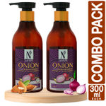 Buy NutriGlow NATURAL'S Set of 2 Onion Hair Shampoo With Onion Seed Oil, Tea Tree & Bhringraj, 300 ml each - Purplle