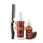 Buy Bombay Shaving Company 3-in-1 Beard Straightener Kit With Cedarwood Beard Oil, Beard Shampoo & Conditioner & Anti-Burn Beard Straightener 300 gm - Purplle