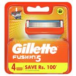 Buy Gillette Fusion Manual Shaving Razor Blades (Cartridge) 4s pack - Purplle