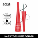 Buy FACES CANADA Magneteyes Eyeliner - Black, 4.5ml | Intense Matte Finish | Quick Drying | 24HR Long Lasting | Fine Tip For Precise Smooth Application | Almond Oil Enriched | Waterproof | Smudgeproof - Purplle