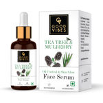 Buy Good Vibes Tea Tree + Mulberry Skin Glow & Oil Control Serum | Anti-Ageing| With Castor Oil | No Parabens, No Sulphates, No Silicones (30 ml) - Purplle