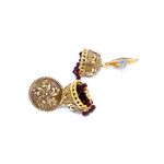 Buy Crunchy Fashion Traditional Gold Plated Maroon Pearls Jhumka Jhumki Earrings - Purplle