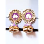 Buy Crunchy Fashion Traditional Gold Plated Purple Jhumka Jhumki Earrings - Purplle