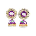 Buy Crunchy Fashion Traditional Gold Plated Purple Jhumka Jhumki Earrings - Purplle