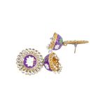 Buy Crunchy Fashion Traditional Gold Plated Purple Jhumka Jhumki Earrings - Purplle