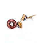 Buy Crunchy Fashion Traditional Gold Plated Maroon Kundan Jhumka Jhumki Earrings - Purplle