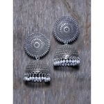 Buy Crunchy Fashion Oxidized Silver Drop Jhumki Jhumka Earrings - Purplle