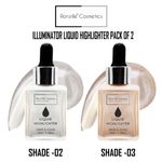 Buy Ronzille illuminator liquid highlighter for face makeup 30 ml each ( Pack of 2 ) (Silver Bronze) - Purplle
