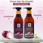 Buy NutriGlow NATURAL'S Combo of 2 Onion Hair Shampoo (300 ml) & Hair Conditioner (300 ml) With Onion Seed Oil, Tea Tree & Bhringraj - Purplle