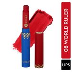 Buy SUGAR Cosmetics X Wonder Woman Creamy Matte Lipstick - 08 World Ruler - 2 gms | Ultra Matte Lipstick, Lasts Up to 6 to 7 hours - Purplle