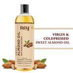 Buy Rey Naturals 100% Pure & Natural Sweet Almond oil - Virgin & Cold pressed - For Hair & Skin (200 ml) - Purplle