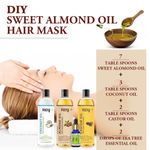Buy Rey Naturals 100% Pure & Natural Sweet Almond oil - Virgin & Cold pressed - For Hair & Skin (200 ml) - Purplle