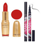 Buy Me-On Pack of Infinity Matte Lipsticks (Ruby Woo) 4g & 36H Eyeliner 2.5g - Purplle