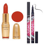 Buy Me-On Pack of Infinity Matte Lipsticks (Coffee Mocha) 4g & 36H Eyeliner 2.5g - Purplle